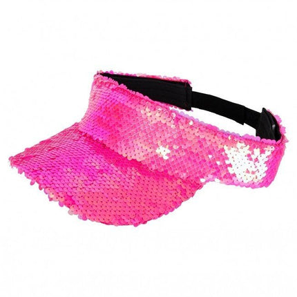 Zonneklep Met Pailletten Pink van PartyXplosion koop je bij Partywinkel