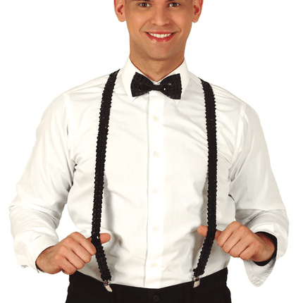 Zwart Bretels Pailletten Heren 72cm van Fiestas Guirca koop je bij Partywinkel