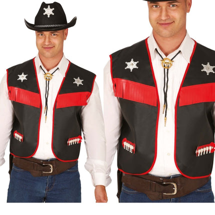 Zwart Cowboy Vest van Fiestas Guirca koop je bij Partywinkel