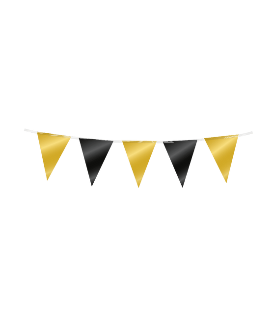Zwart Gouden Slinger Mini Folie 3m - Partywinkel - 8716764246630