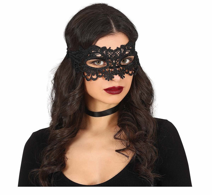 Zwart Oogmasker Kant van Fiestas Guirca koop je bij Partywinkel