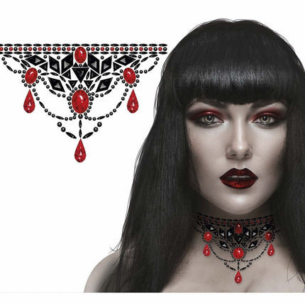 Zwart Rode Gezicht Stickers van Fiestas Guirca koop je bij Partywinkel