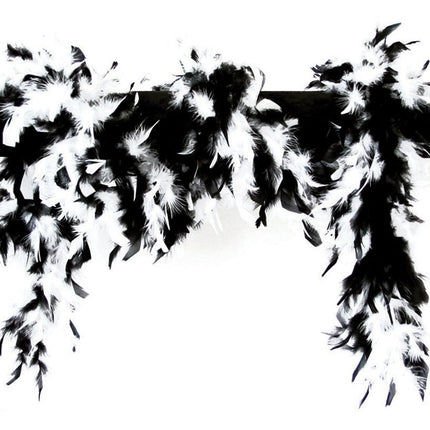 Zwart Witte Boa Lang 1,8m van Wilbers & Wilbers koop je bij Partywinkel