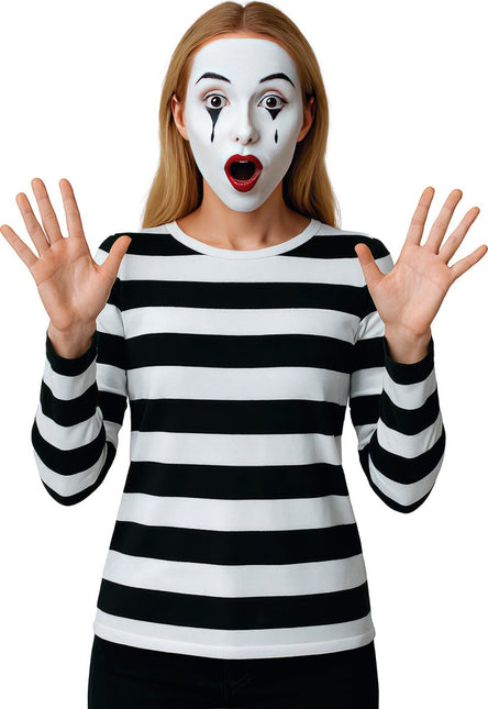 Zwart Witte Shirt Dames Gestreept van Fiestas Guirca koop je bij Partywinkel