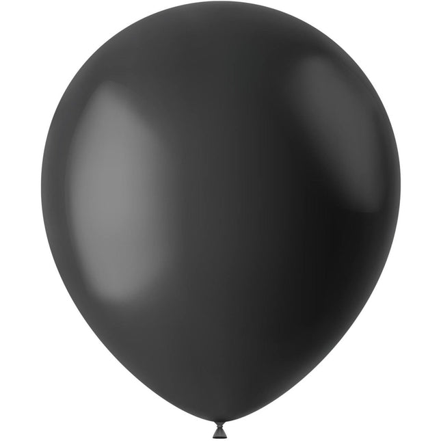 Zwarte Ballonnen Midnight Black 33cm 100st van Folat koop je bij Partywinkel