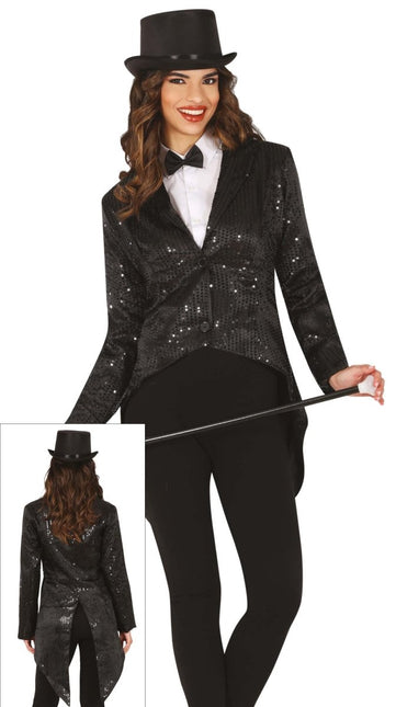 Zwarte Blazer Dames Pailletten - Partywinkel - 8434077889640