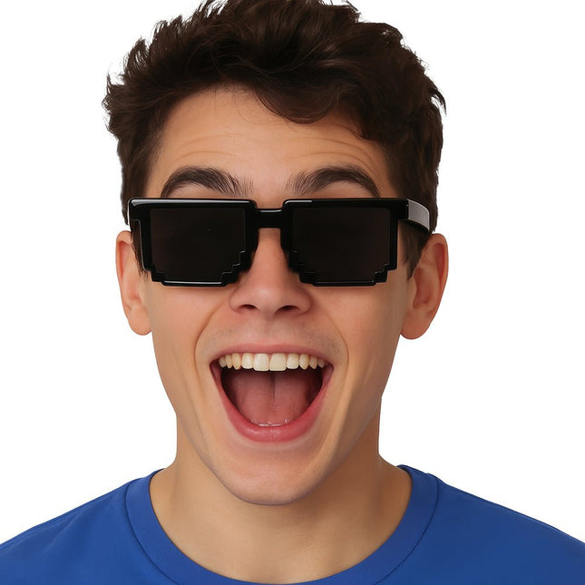 Zwarte Bril Pixelbril van Fiestas Guirca koop je bij Partywinkel