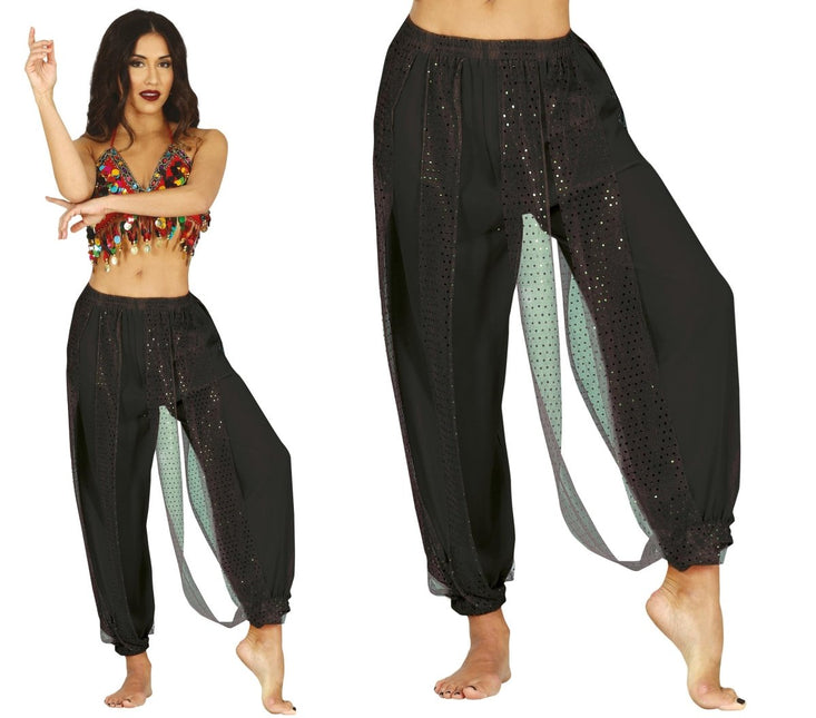 Zwarte Broek Dames Buikdanseres - Partywinkel - 8434077271032