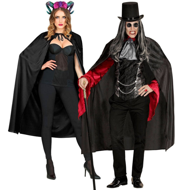 Zwarte Cape 1,36m van Widmann koop je bij Partywinkel