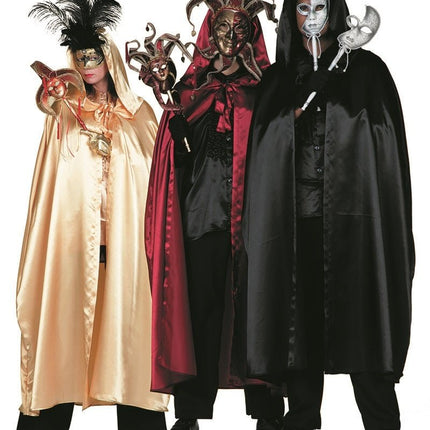 Zwarte Cape Heren Satijn van Wilbers & Wilbers koop je bij Partywinkel