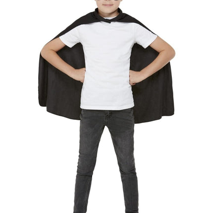 Zwarte Cape met Oogmasker van Smiffys koop je bij Partywinkel