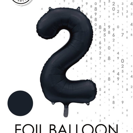 Zwarte Cijfer Ballon 2 Jaar Glans 86cm van WeFiesta koop je bij Partywinkel