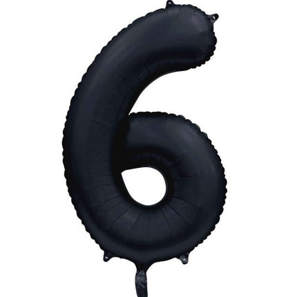 Zwarte Cijfer Ballon 6 Jaar Glans 86cm van WeFiesta koop je bij Partywinkel