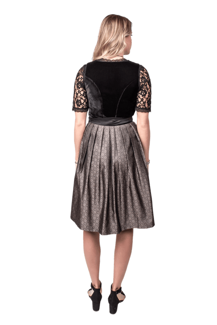 Zwarte Dirndl Jurk Oktoberfest Dames Velvet van Haus Huberts koop je bij Partywinkel