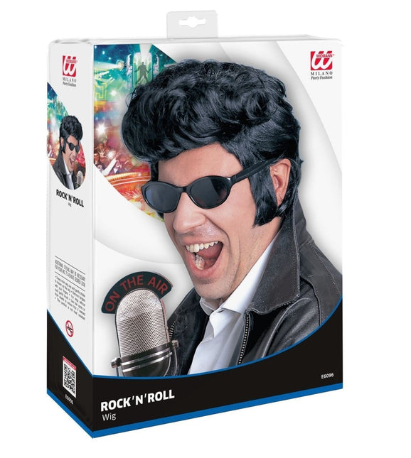 Zwarte Elvis Pruik van Widmann koop je bij Partywinkel