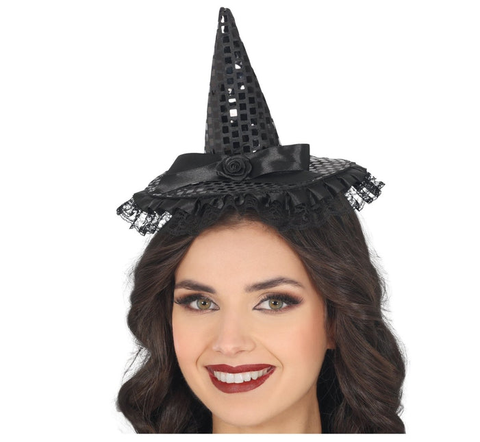 Zwarte Haarband Mini Heksenhoed van Fiestas Guirca koop je bij Partywinkel