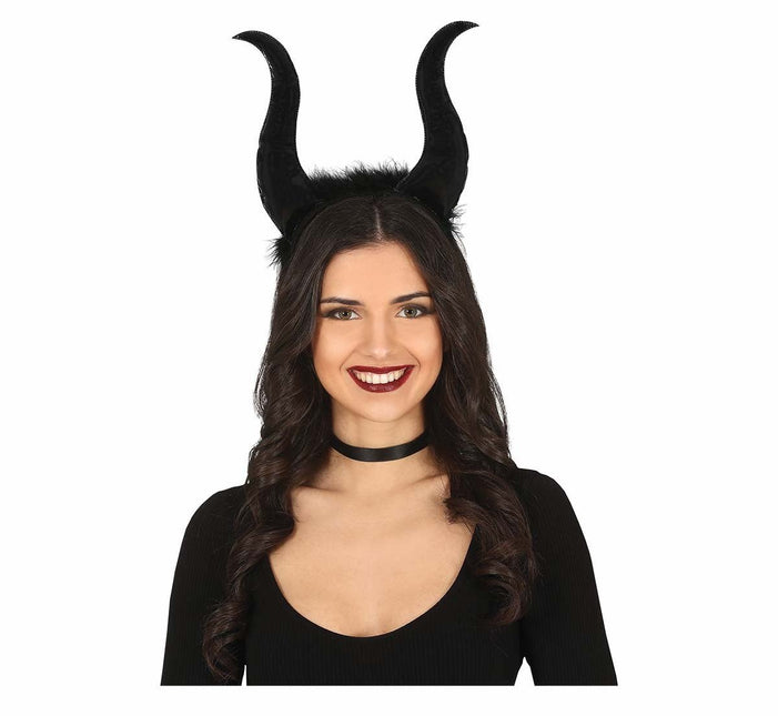 Zwarte Halloween Haarband Duivelhoorns van Fiestas Guirca koop je bij Partywinkel