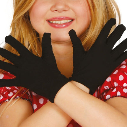 Zwarte Handschoenen Kind 2st - Partywinkel - 8434077185421