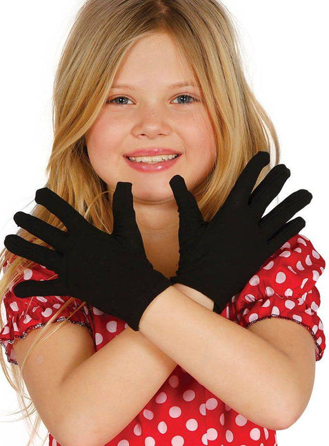 Zwarte Handschoenen Kind 2st - Partywinkel - 8434077185421