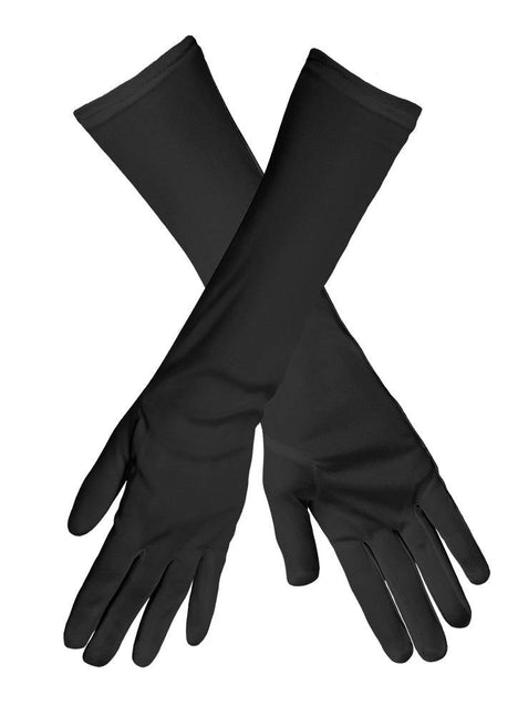 Zwarte Handschoenen Lang - Partywinkel - 8712026030900