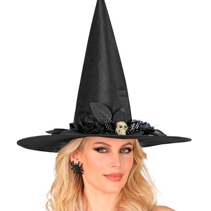 Zwarte Heksenhoed Met Schedel van Widmann koop je bij Partywinkel