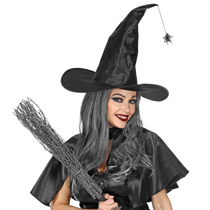 Zwarte Heksenhoed Met Spin van Widmann koop je bij Partywinkel