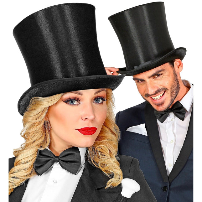 Zwarte Hoed Hoog Satijn van Widmann koop je bij Partywinkel