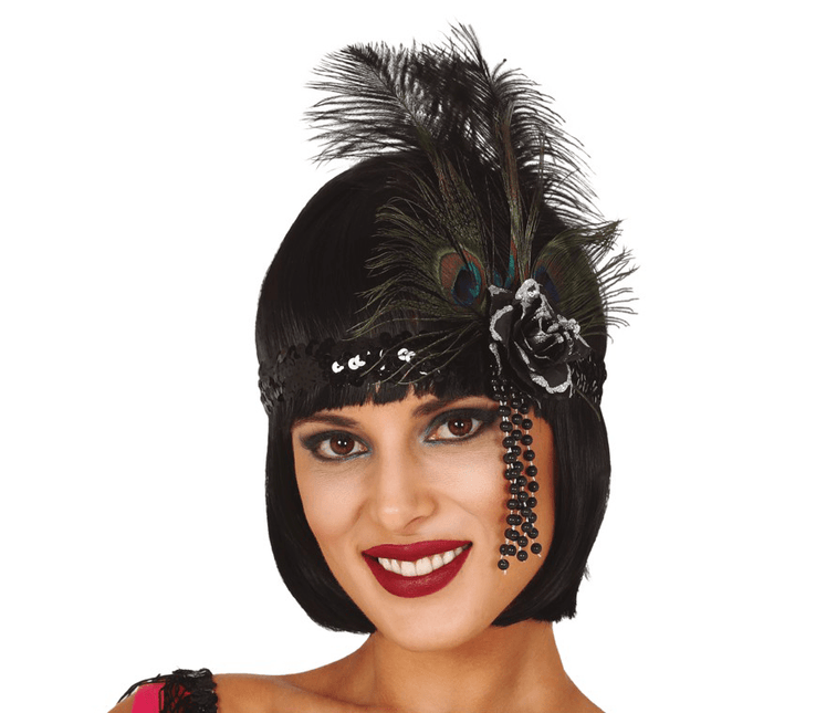 Zwarte Hoofdband Veren van Fiestas Guirca koop je bij Partywinkel