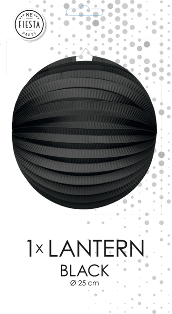 Zwarte Lampion 25cm van WeFiesta koop je bij Partywinkel