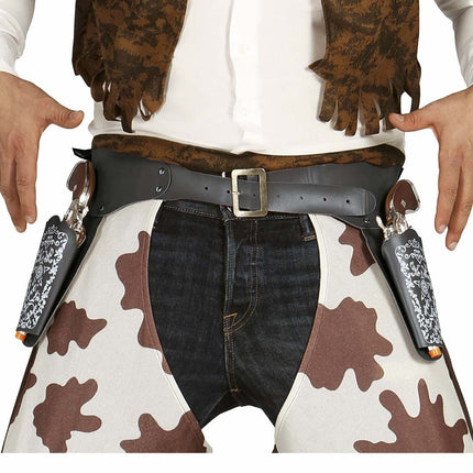 Zwarte Nep Geweer Met Holster 2st van Fiestas Guirca koop je bij Partywinkel