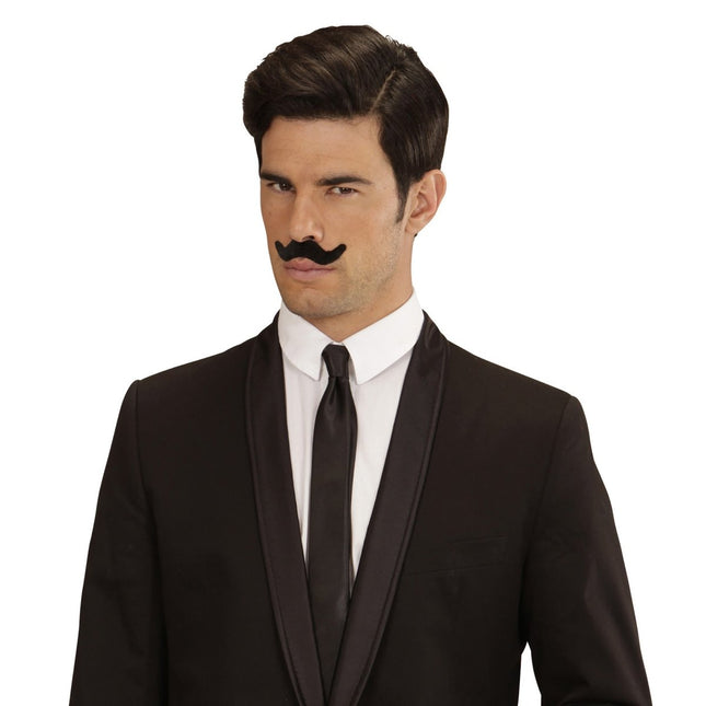 Zwarte Nep Snor 12st van Widmann koop je bij Partywinkel