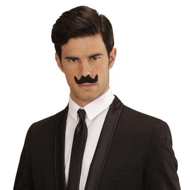 Zwarte Nep Snor 7 delig van Widmann koop je bij Partywinkel