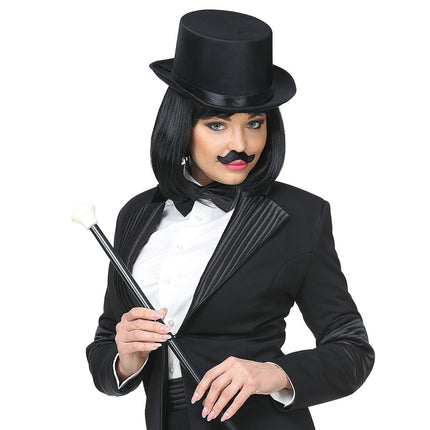 Zwarte Nep Snor Opblakbaar 6st van Widmann koop je bij Partywinkel