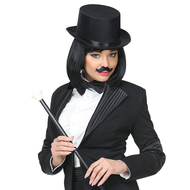 Zwarte Nep Snor Opblakbaar 6st van Widmann koop je bij Partywinkel