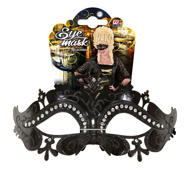 Zwarte Oogmasker Zwart Venetie van Widmann koop je bij Partywinkel