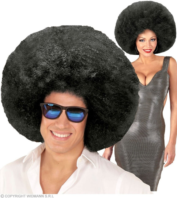 Zwarte Pruik Afro Extra Groot van Widmann koop je bij Partywinkel