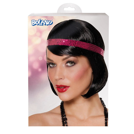 Zwarte Pruik Charleston Met Hoofdband van Boland koop je bij Partywinkel