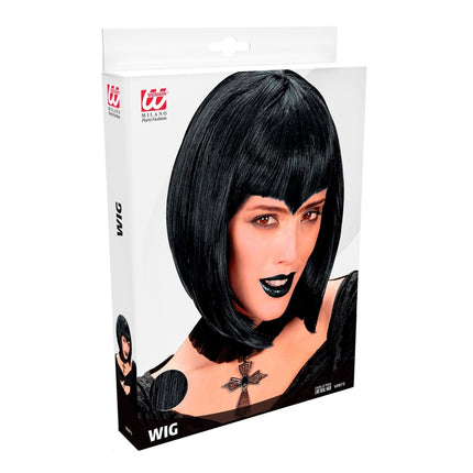 Zwarte Pruik Ghotic Wampir van Widmann koop je bij Partywinkel