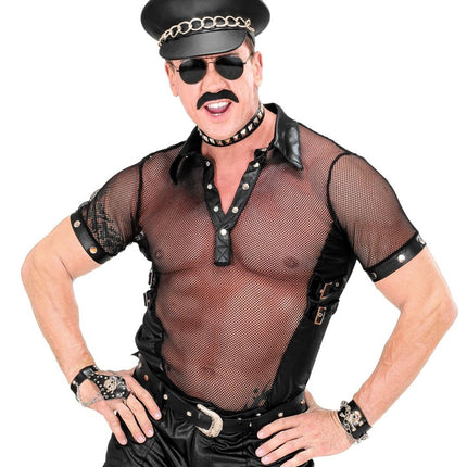 Zwarte Shirt Heren Visnet - Partywinkel - 8003558888214