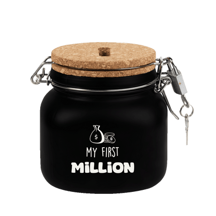 Zwarte Spaarpot My First Million 12,5cm - Partywinkel - 8716764240270