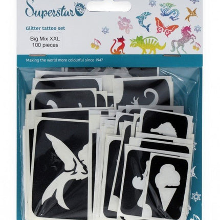 Zwarte Tattoo Stencil Mix 100st van Superstar koop je bij Partywinkel