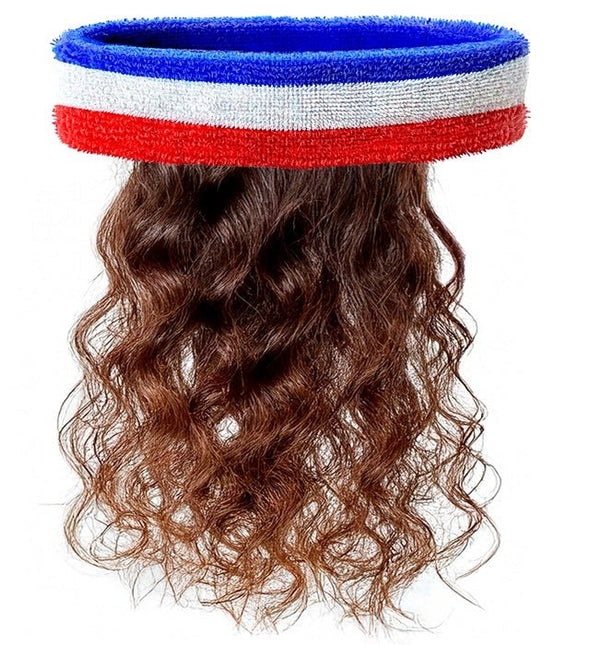 Zweetband Met Haar, Rood/Wit/Blauw van Widmann koop je bij Partywinkel
