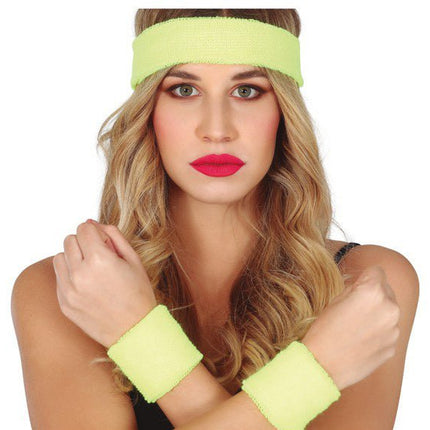 Zweetbandjes Geel Set 3 delig van Fiestas Guirca koop je bij Partywinkel