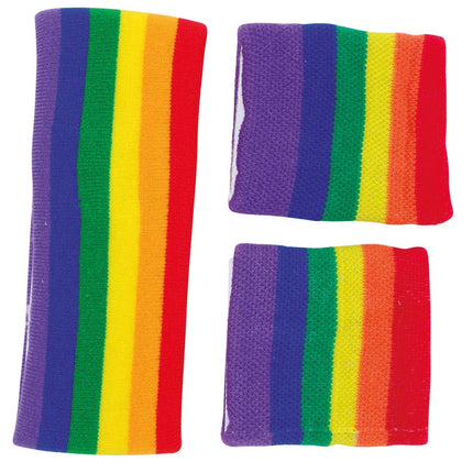 Zweetbandjes Meerkleurig Set 3 delig van Fiestas Guirca koop je bij Partywinkel